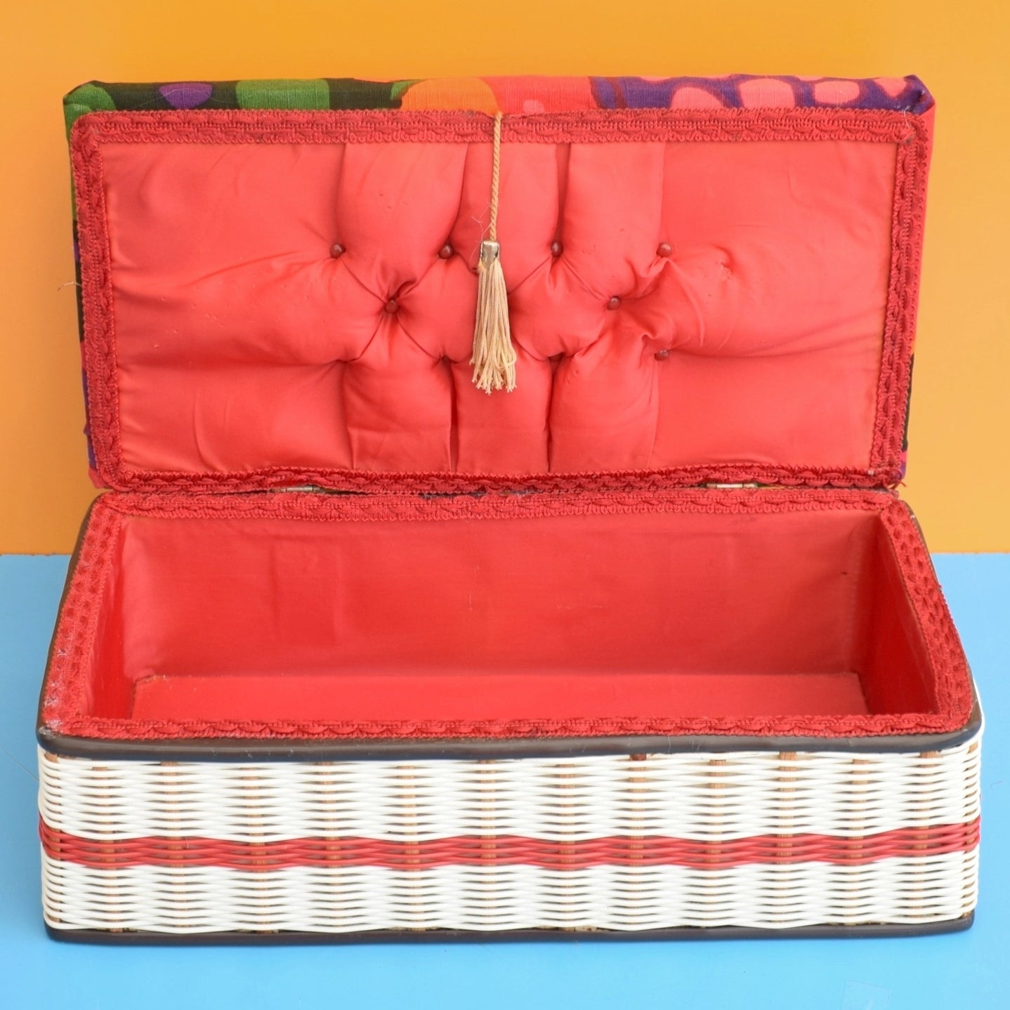 Vintage 1960s Sewing / Hobby Box - Swedish Fabric