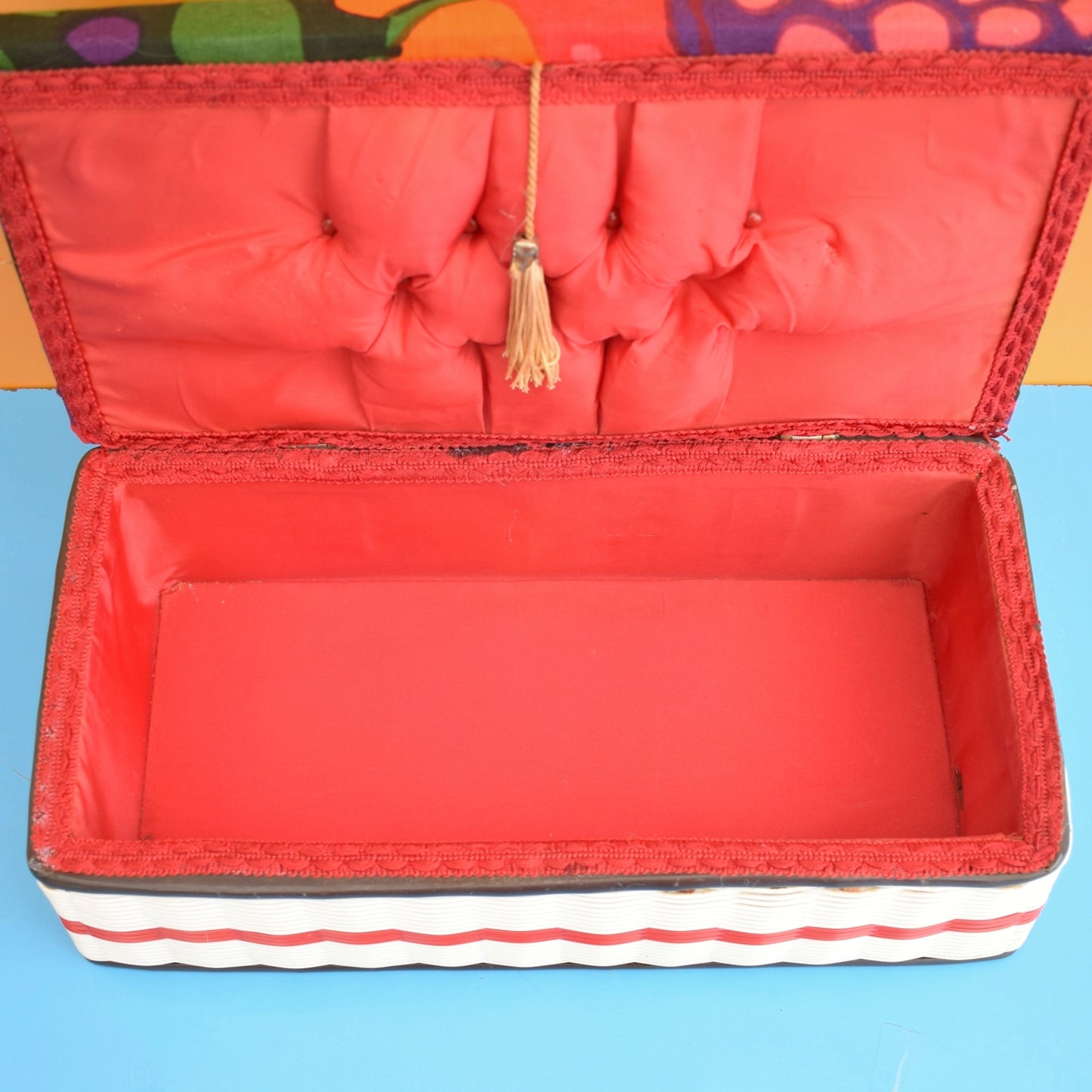Vintage 1960s Sewing / Hobby Box - Swedish Fabric