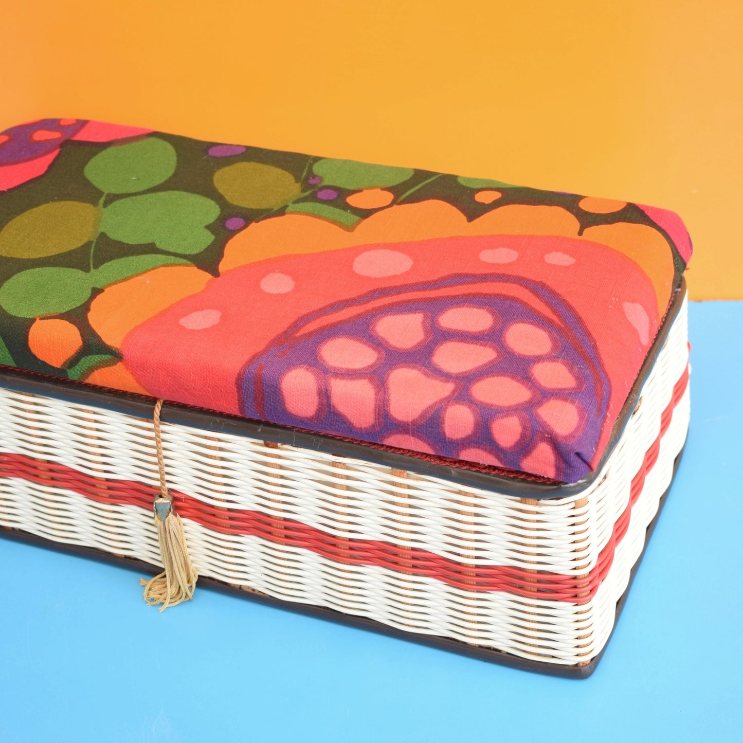 Vintage 1960s Sewing / Hobby Box - Swedish Fabric