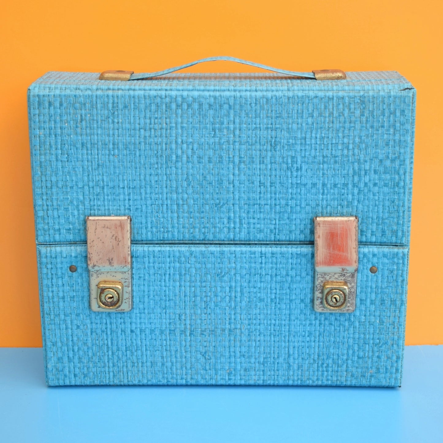 Vintage 1970s Cassette / Storage Case - Teal by Vintage