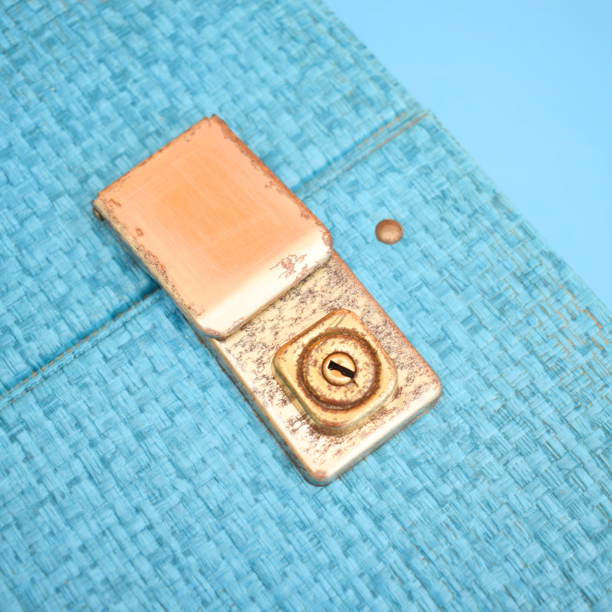 Vintage 1970s Cassette / Storage Case - Teal by Vintage