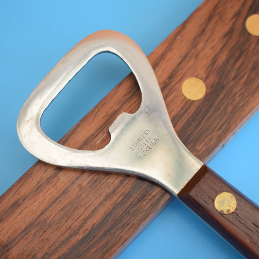 Vintage 1960s Stainless Steel / Rosewood Bottle Openers by Vintage