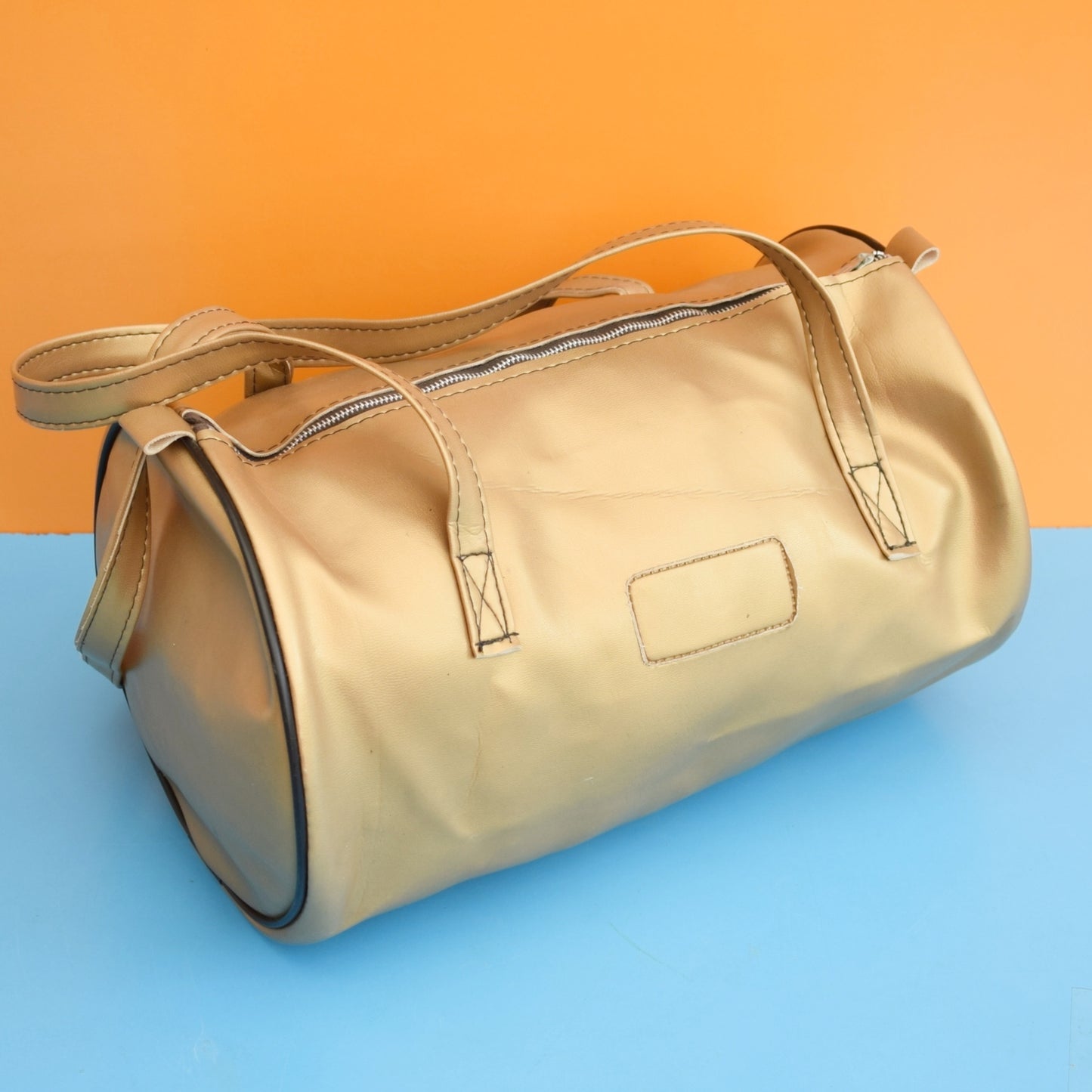 Vintage 1980s Gold Small Sports Bag