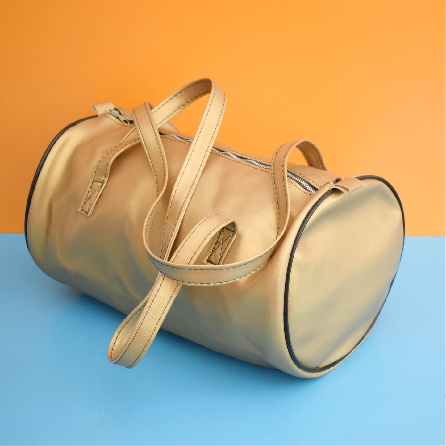 Vintage 1980s Gold Small Sports Bag