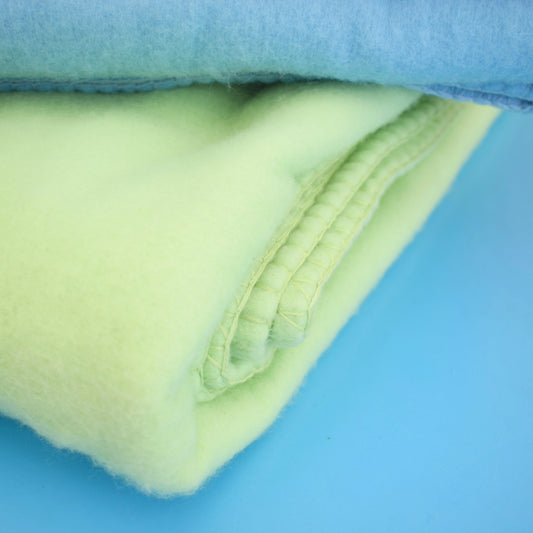 Vintage 1960s Large Blankets - Blue Or Green by Vintage