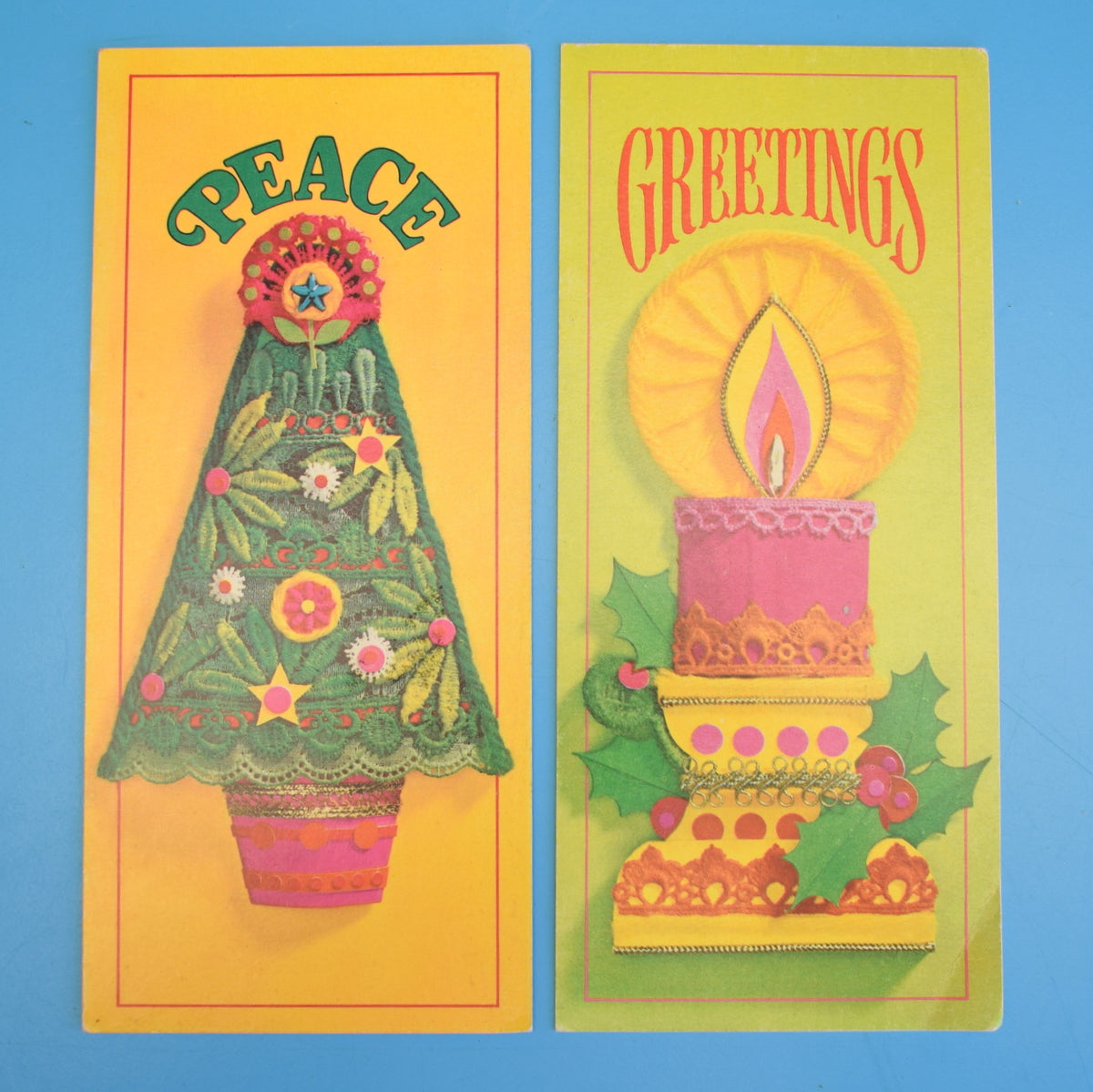 Vintage 1960s Kitsch Christmas Greeting Card - Collage Style