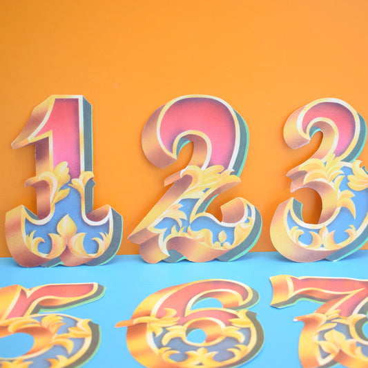 Vintage 1980s Genuine Dodo Designs Scroll Number Set