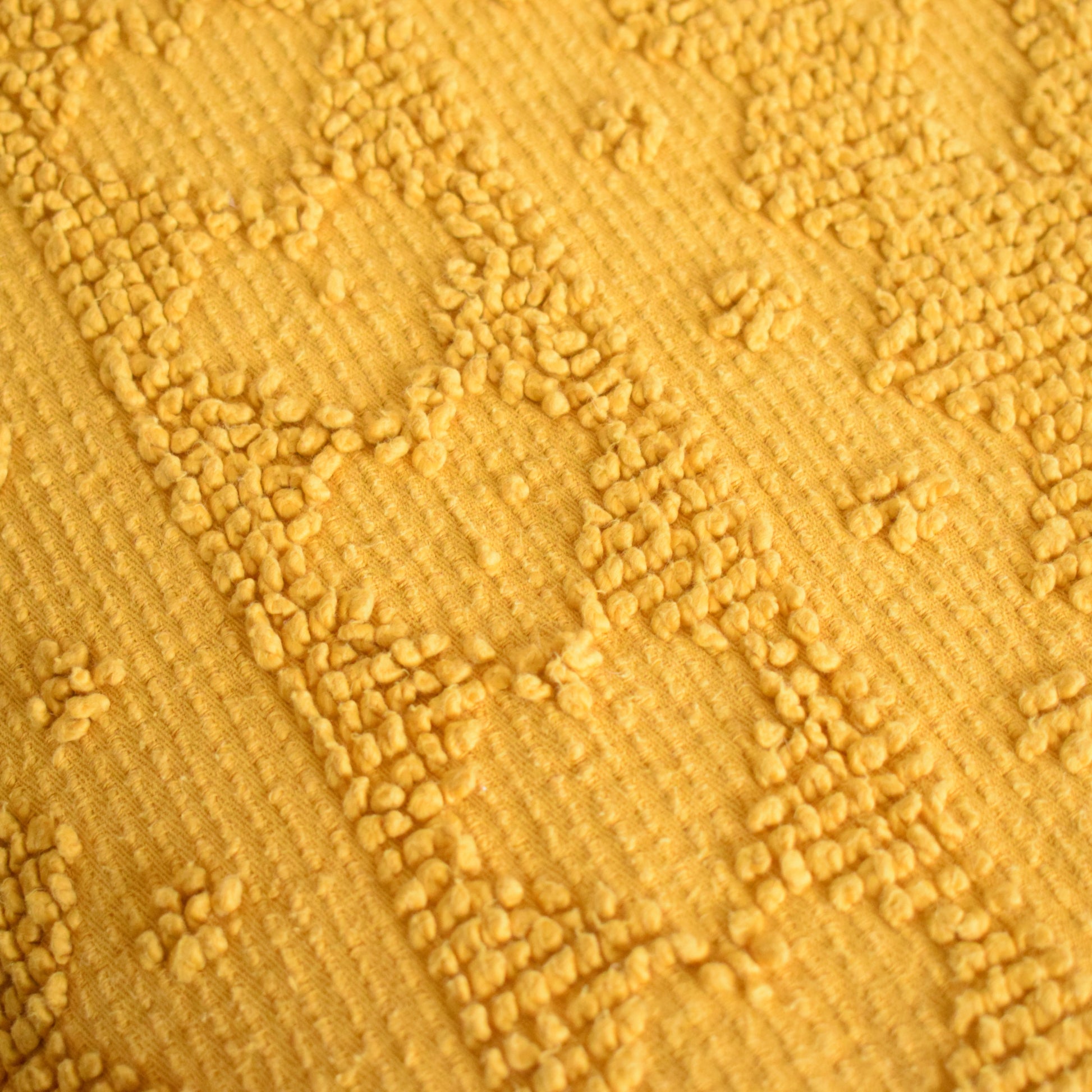 Vintage 1960s Candlewick Bedspread - Mustard by Vintage