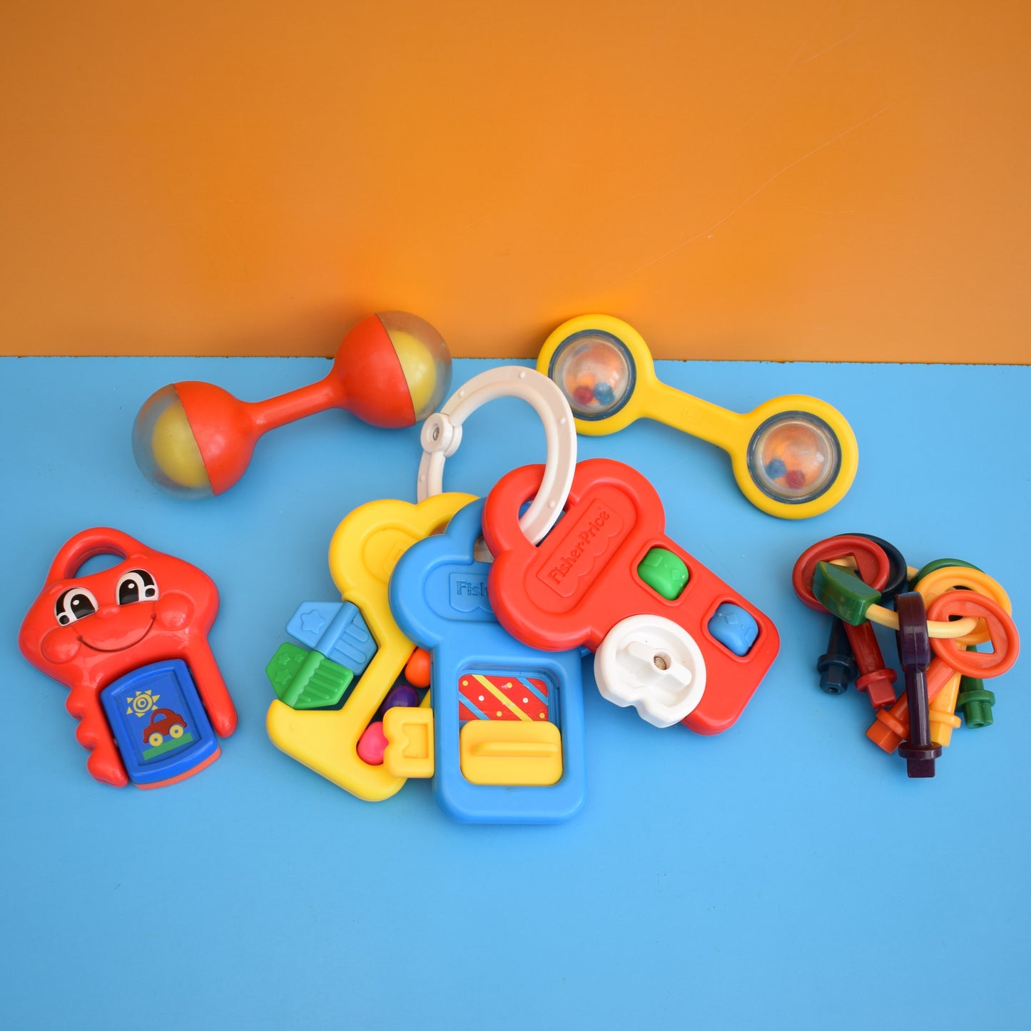 Vintage 1980s Mixed Plastic Baby Toys Bundle - Fisher Price by Pineapple Retro
