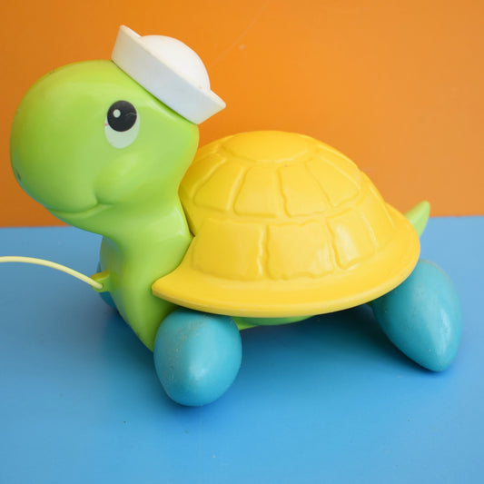 Vintage 1970s Fisher Price Plastic Turtle Toy by Pineapple Retro
