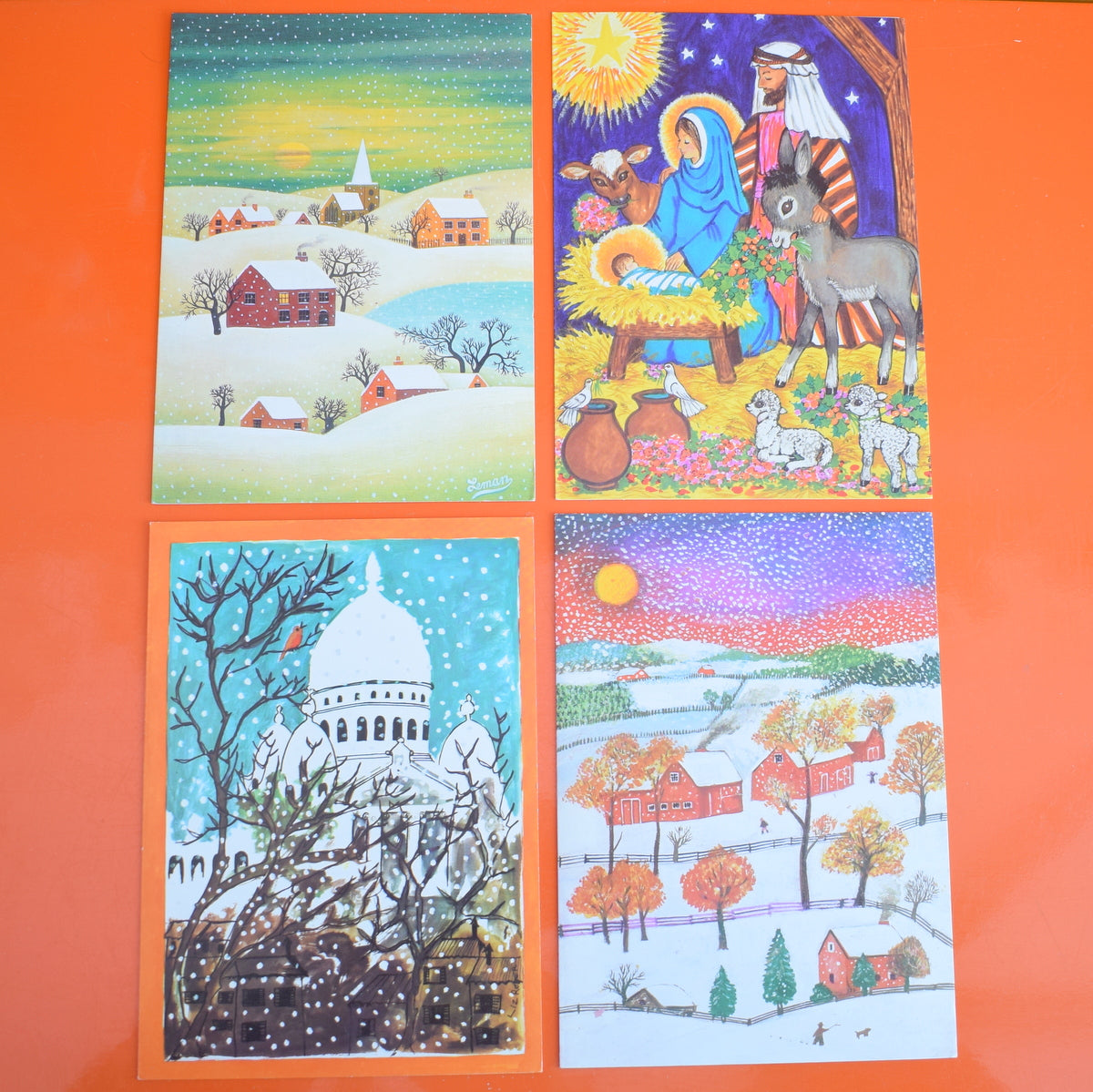 Vintage 1970s French Christmas Greeting Card - Choice of 4 inc Sacre Coeur