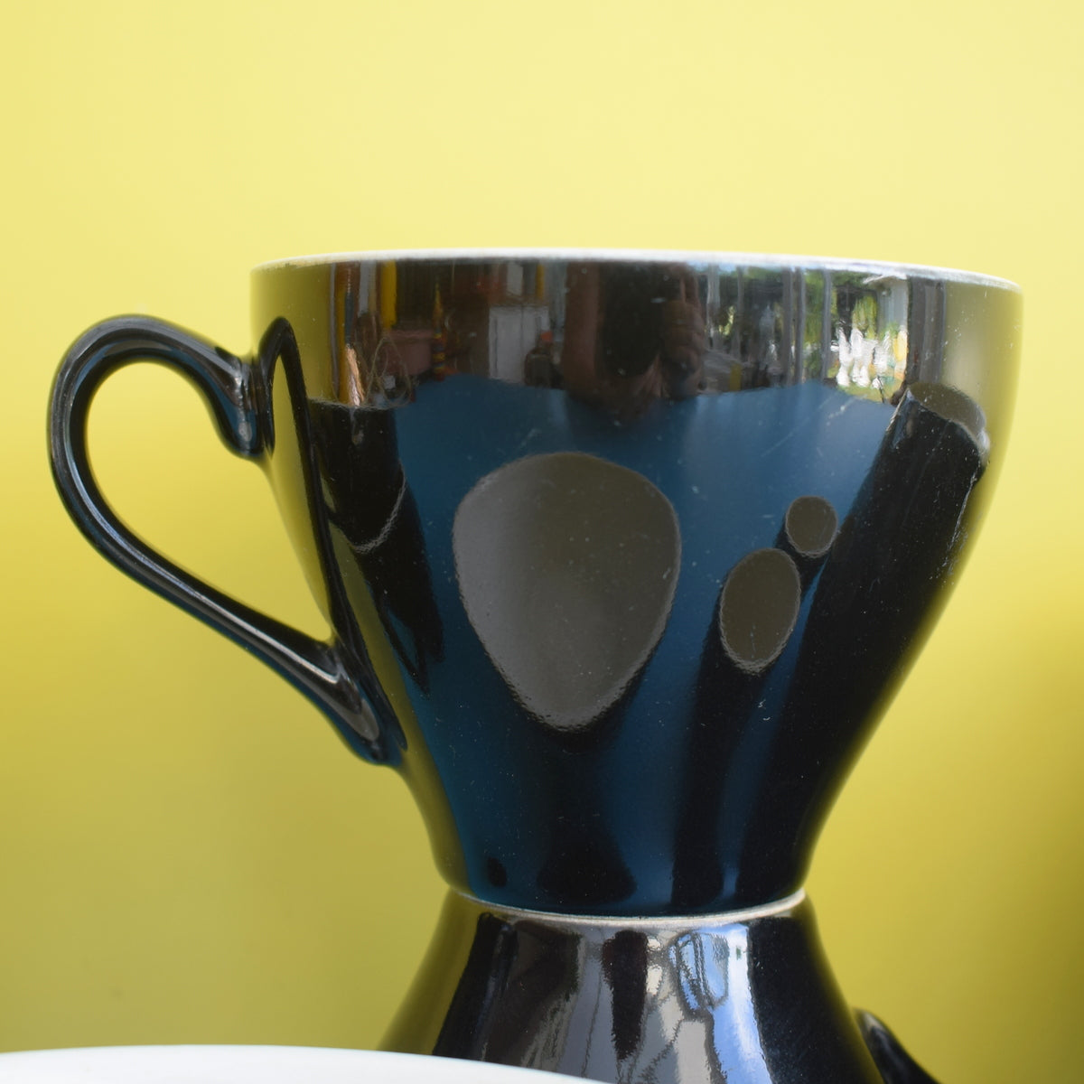 Vintage 1950s Black & White Custard Jug, Egg Cups, Sugar Bowl & Tea Cups - Ridgway Homemaker / Alfred Meakin Parisienne