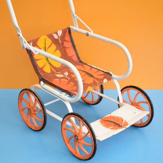 Vintage 1960s Dolls Pram / Buggy - Orange