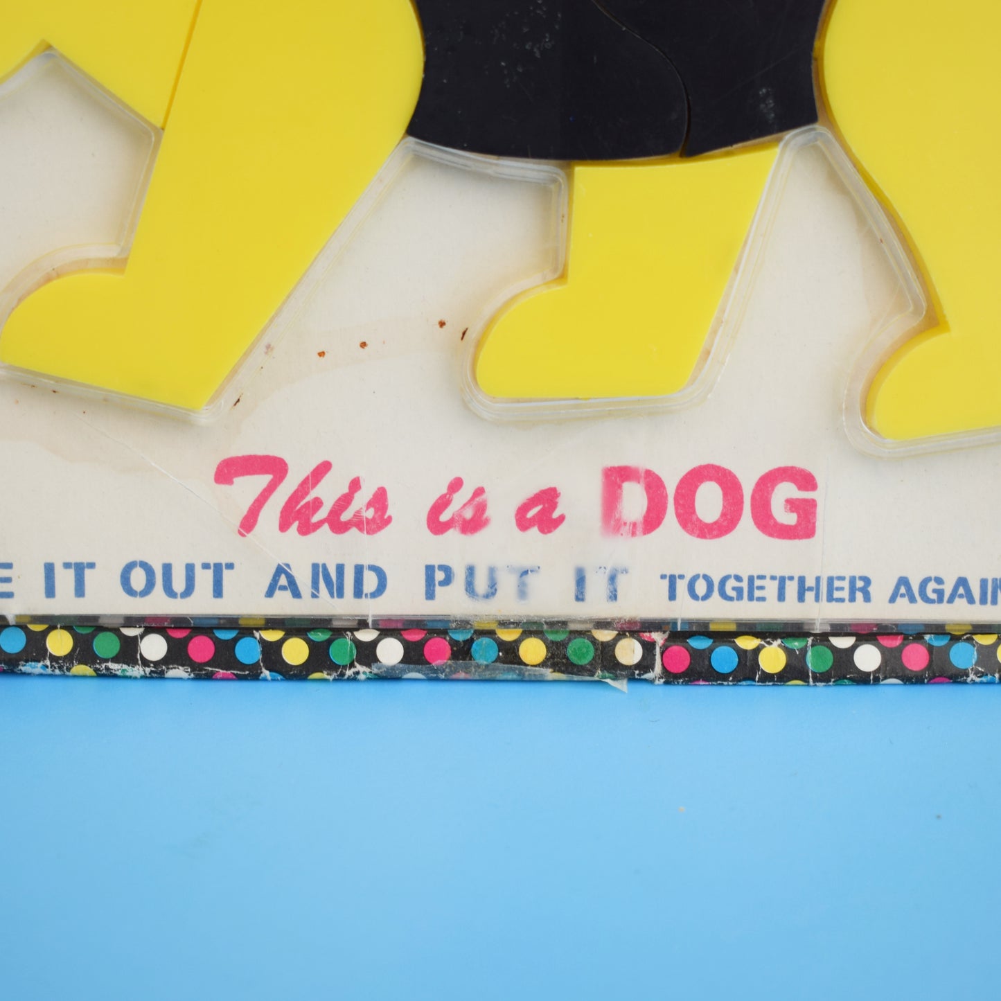 Vintage 1960s Plastic Puzzle Picture - Dog by Pineapple Retro