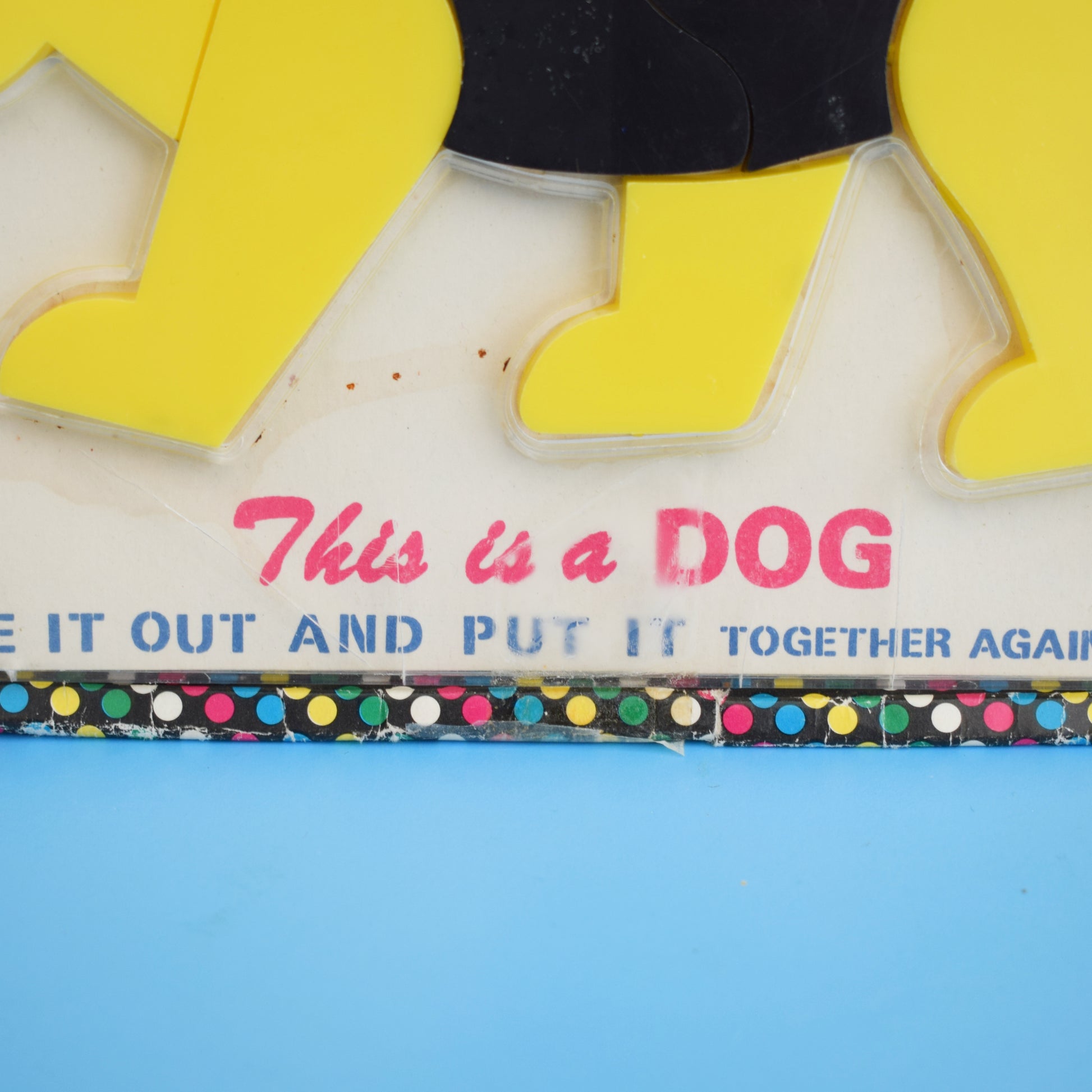 Vintage 1960s Plastic Puzzle Picture - Dog by Pineapple Retro
