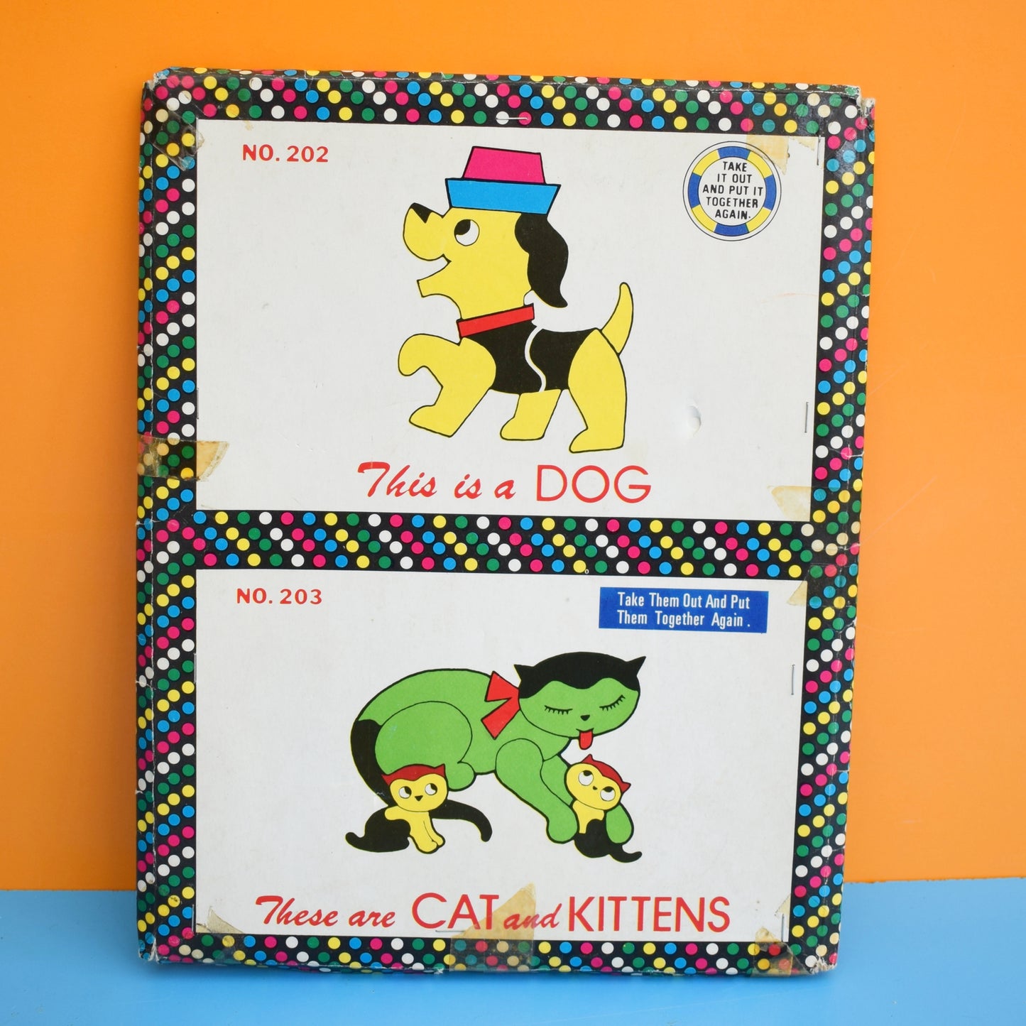 Vintage 1960s Plastic Puzzle Picture - Dog by Pineapple Retro