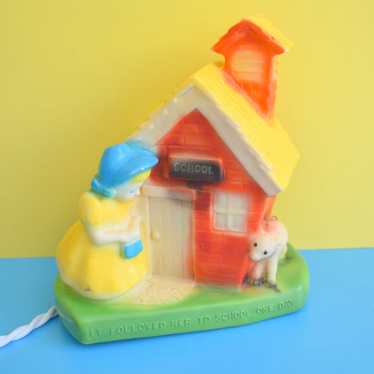 Vintage 1950s Plastic / Rubber Children's Lamp - Mary Had A Little Lamb