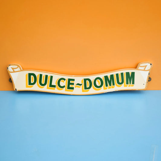 Vintage 1950s Wooden Sign - Dulce Domum