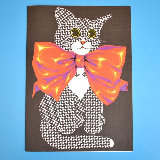 Vintage 1970s Large Best Wishes Greeting Card - by Romanelli - Cat
