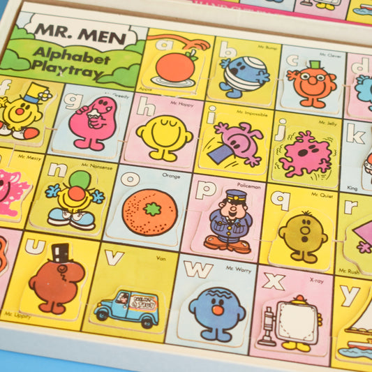 Vintage 1980s Mr Men Alphabet Play Tray by Pineapple Retro