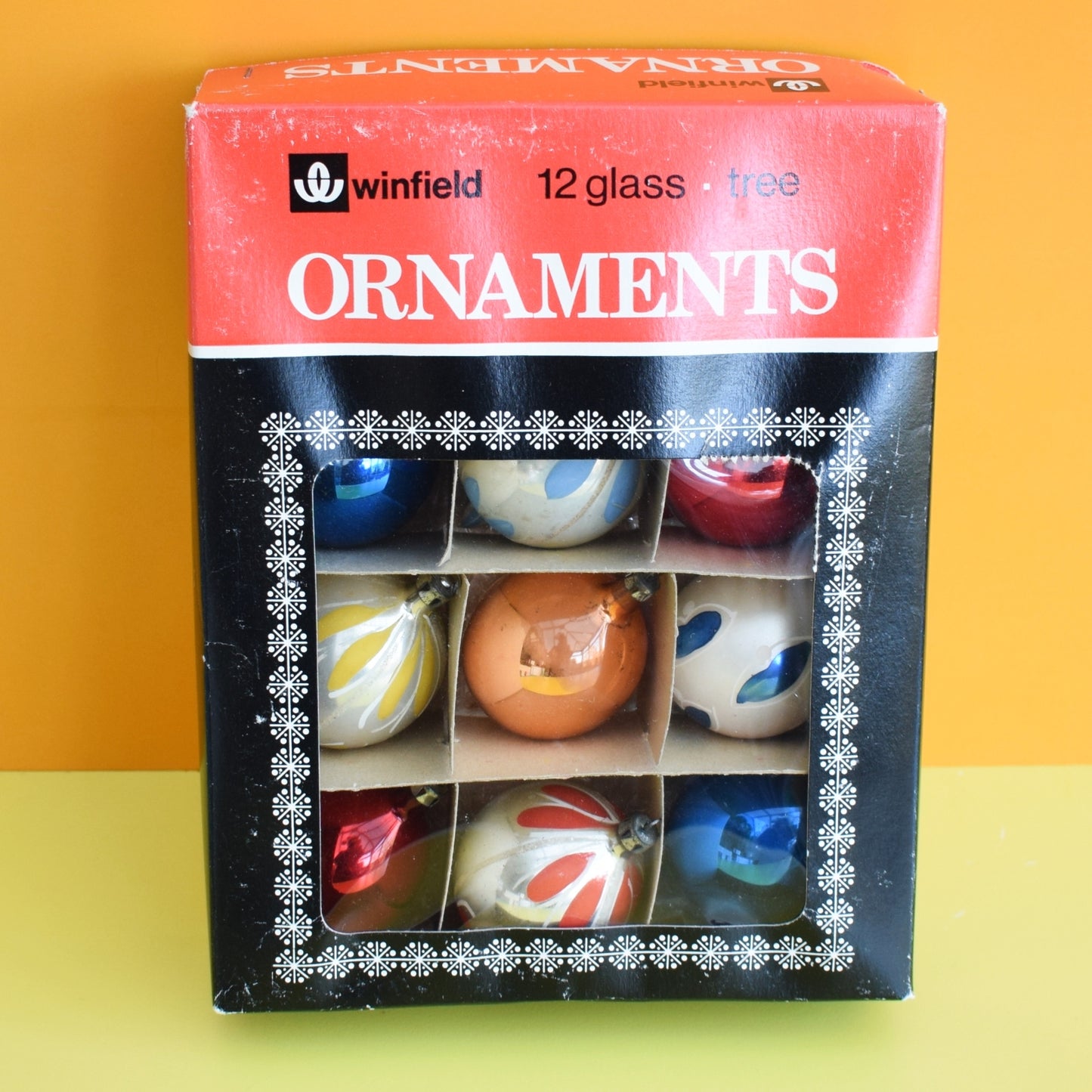 Vintage 1960s Glass Christmas Baubles - 12 Drops