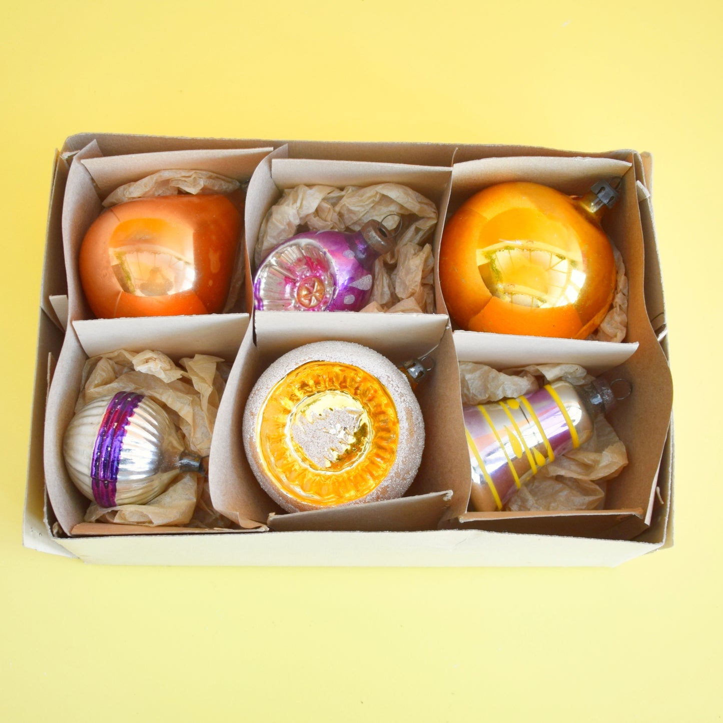 Vintage 1960s Glass Christmas Baubles - Mixed