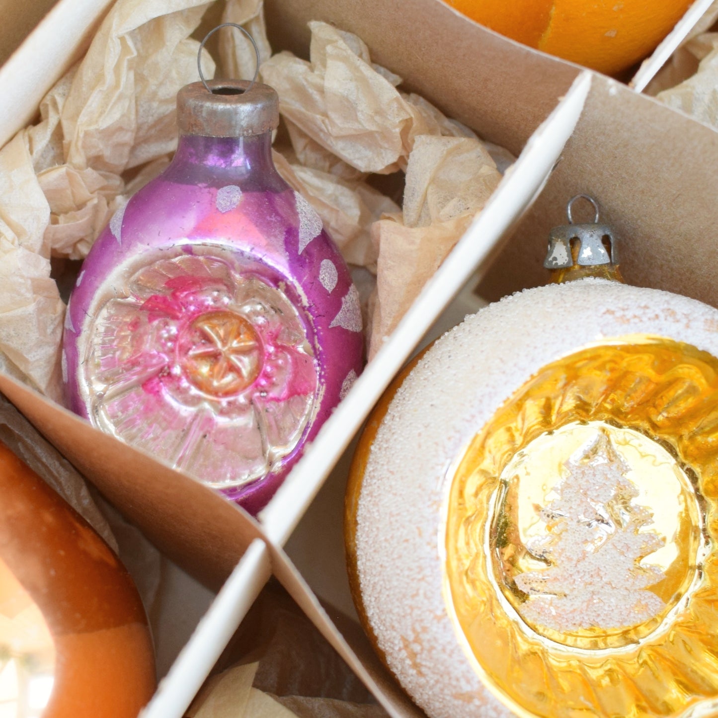 Vintage 1960s Glass Christmas Baubles - Mixed