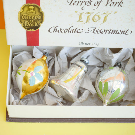 Vintage 1960s Glass Christmas Bauble Trio