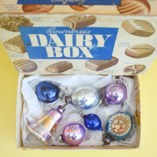 Vintage 1950s Mixed Glass Christmas Decorations