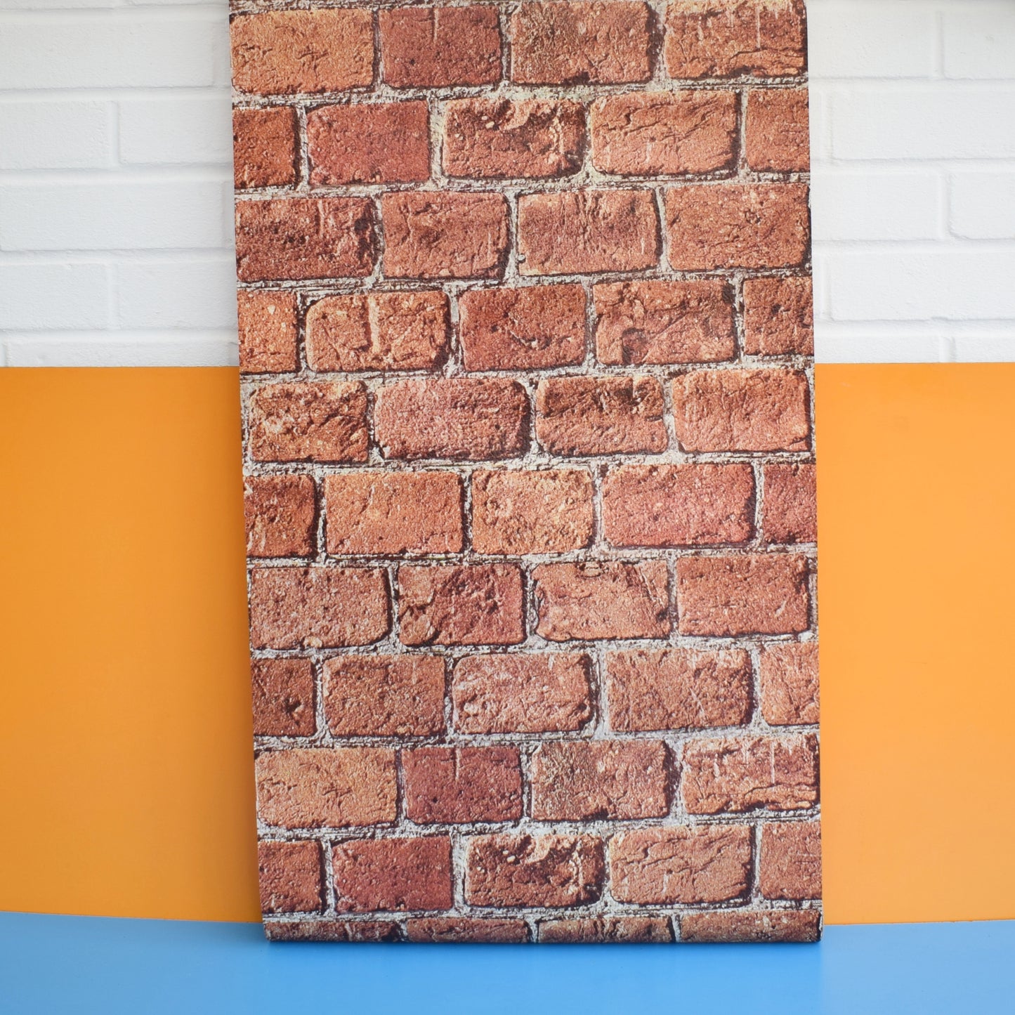 Vintage 1960s Brick / Wood Effect Wallpaper