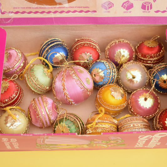 Vintage 1970s Satin Christmas Bauble Decorations