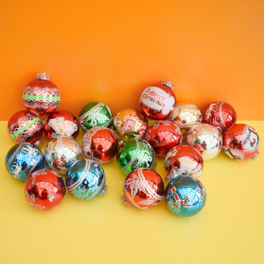 Vintage 1980s Plastic Baubles - Mixed
