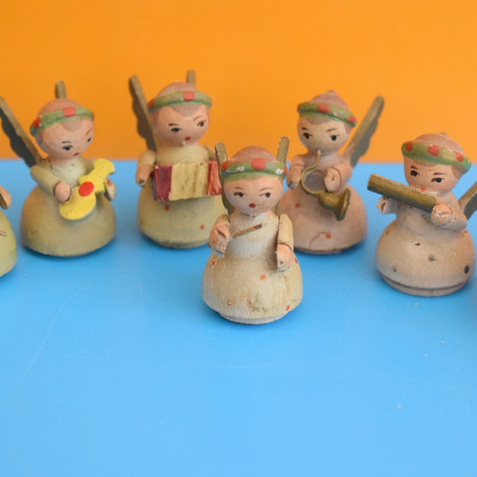 Vintage 1950s Erzgebirge German Wooden Angel Band by Vintage