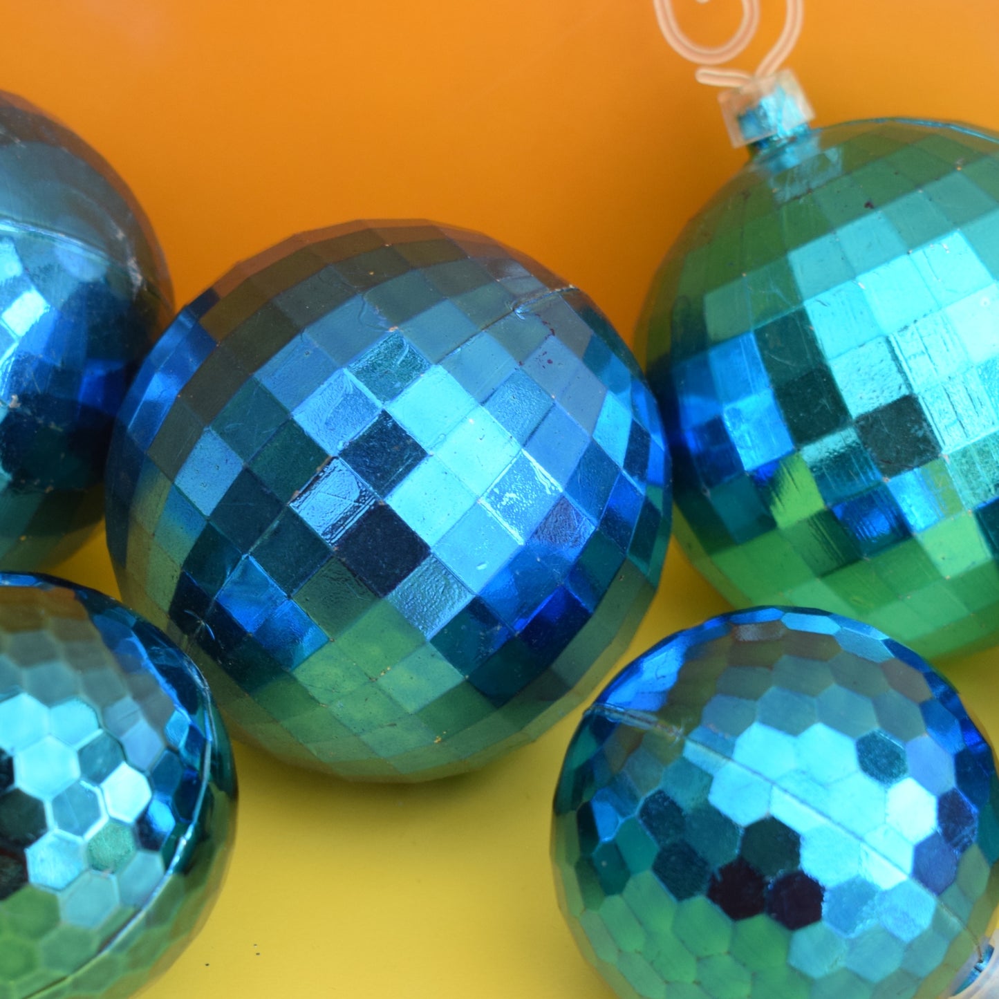Vintage 1970s Plastic Disco Balls - Blue