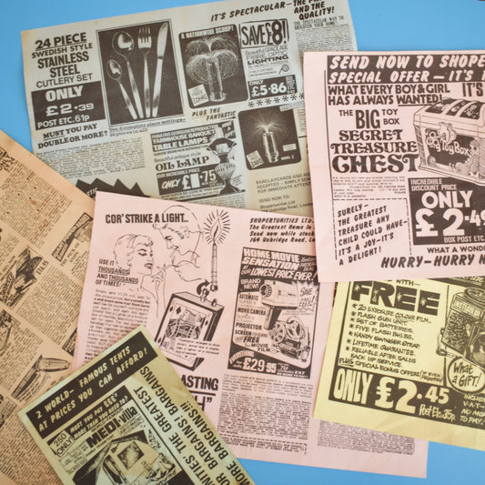 Vintage 1960s/ 1970s Mail Order Advertising Sheets by Vintage