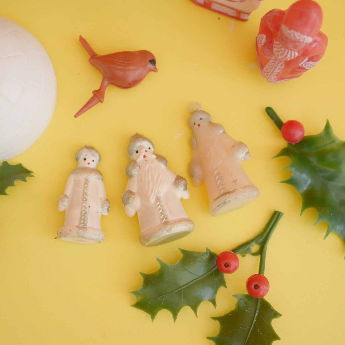 Vintage 1960s Mixed Christmas Cake Decorations