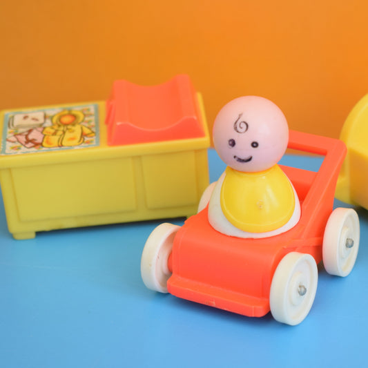 Vintage 1960s Fisher Price Nursery Set - Yellow