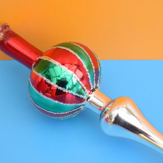Vintage 1970s Glass Christmas Tree Topper - Boxed by Pineapple Retro