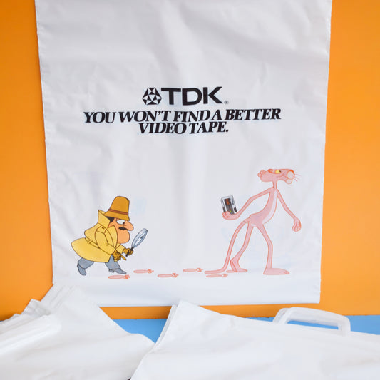 Vintage 1980s Plastic Bags - VHS Pink Panther x4