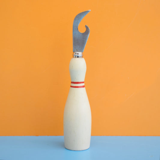 Vintage 1960s Bowling Pin Bottle Opener - Home Bar by Vintage