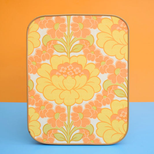 Vintage 1960s Small Table - Flower Power - Orange .
