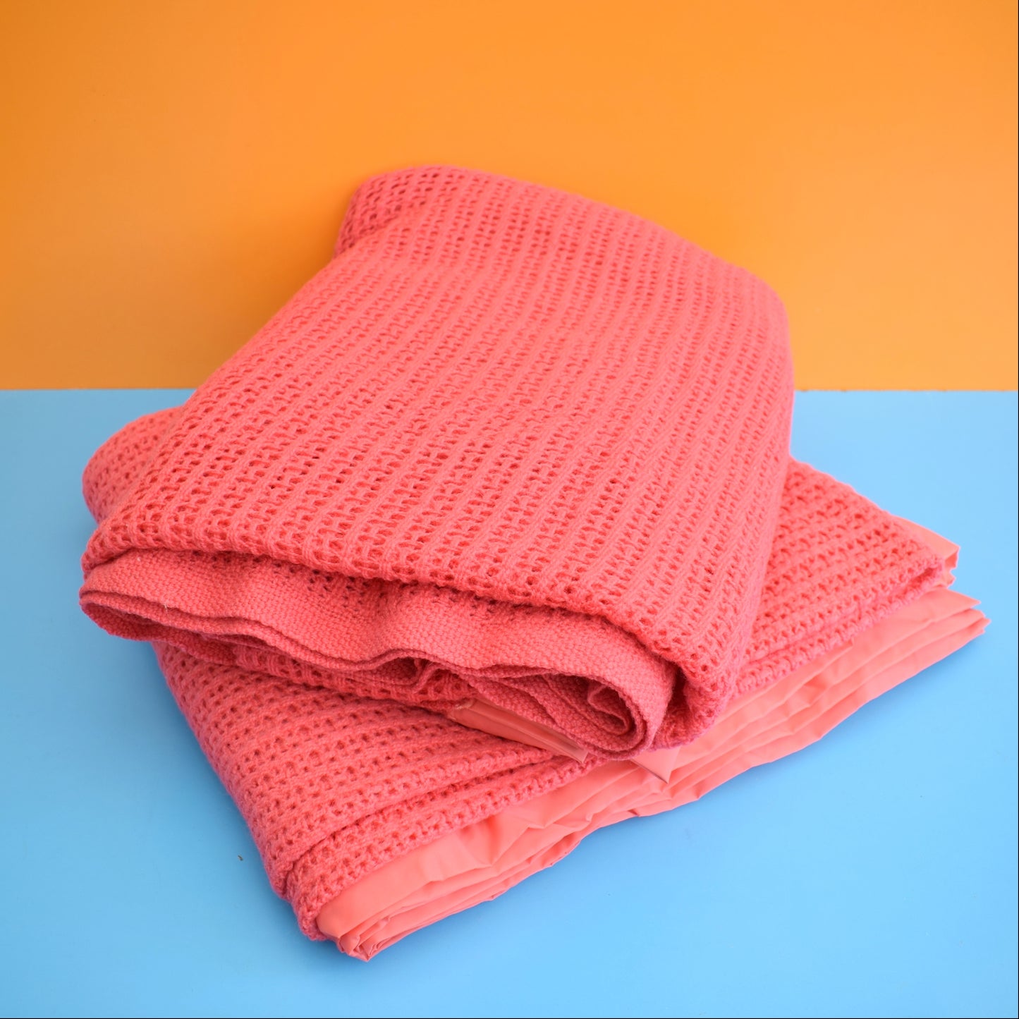 Vintage 1960s Blanket - Raspberry Wool