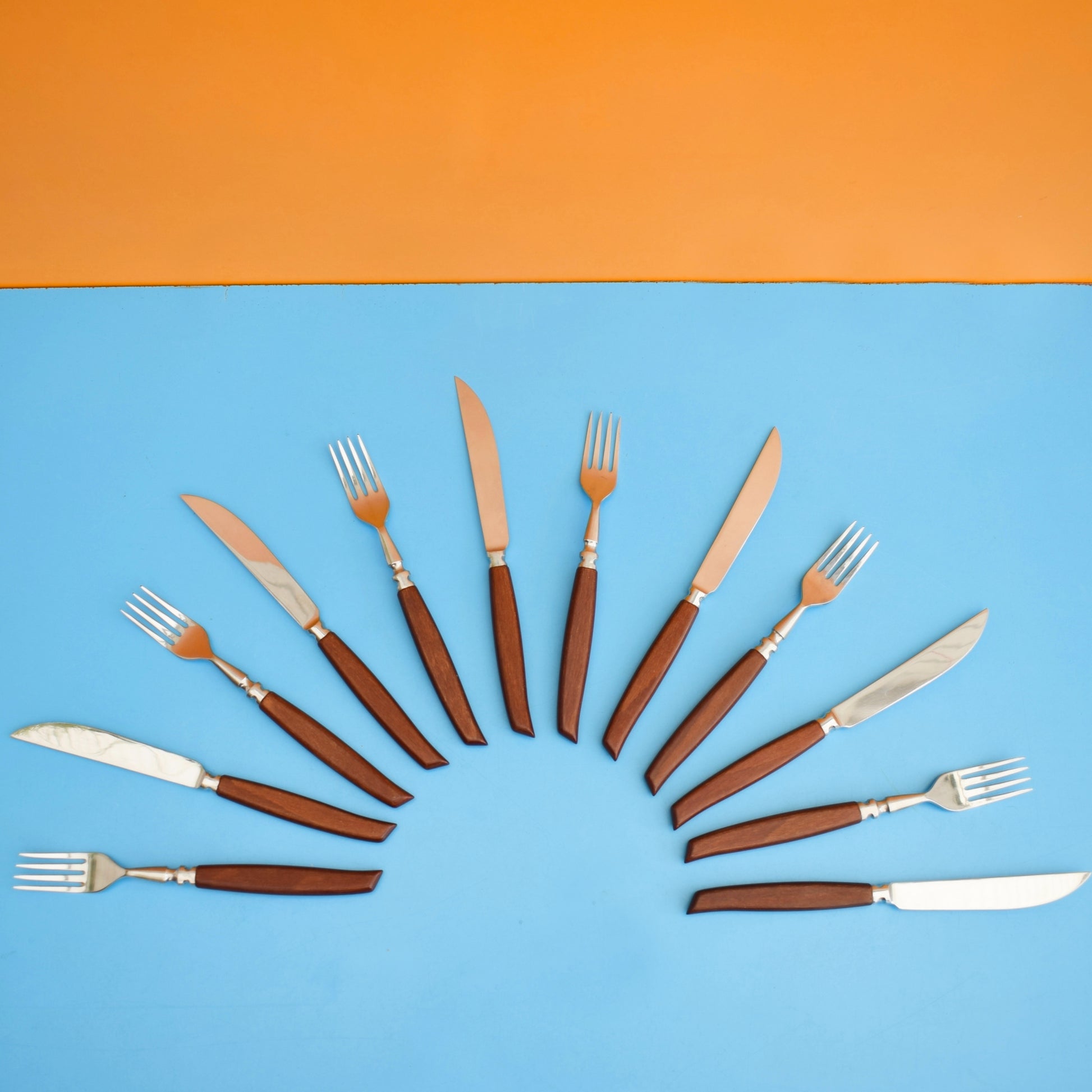 Vintage 1960s Teak Ashberry Steak Set by Vintage
