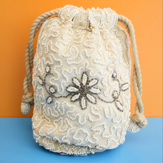 Vintage 1950s Beaded Evening Handbag / Pouch by Vintage