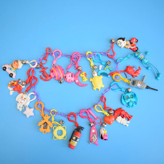 Vintage 1980s American Charm Keyring Full Chains - Purple by Pineapple Retro