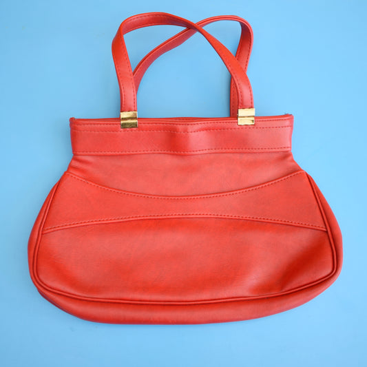 Vintage 1970s Vinyl Clarks Handbag - Red by Pineapple Retro