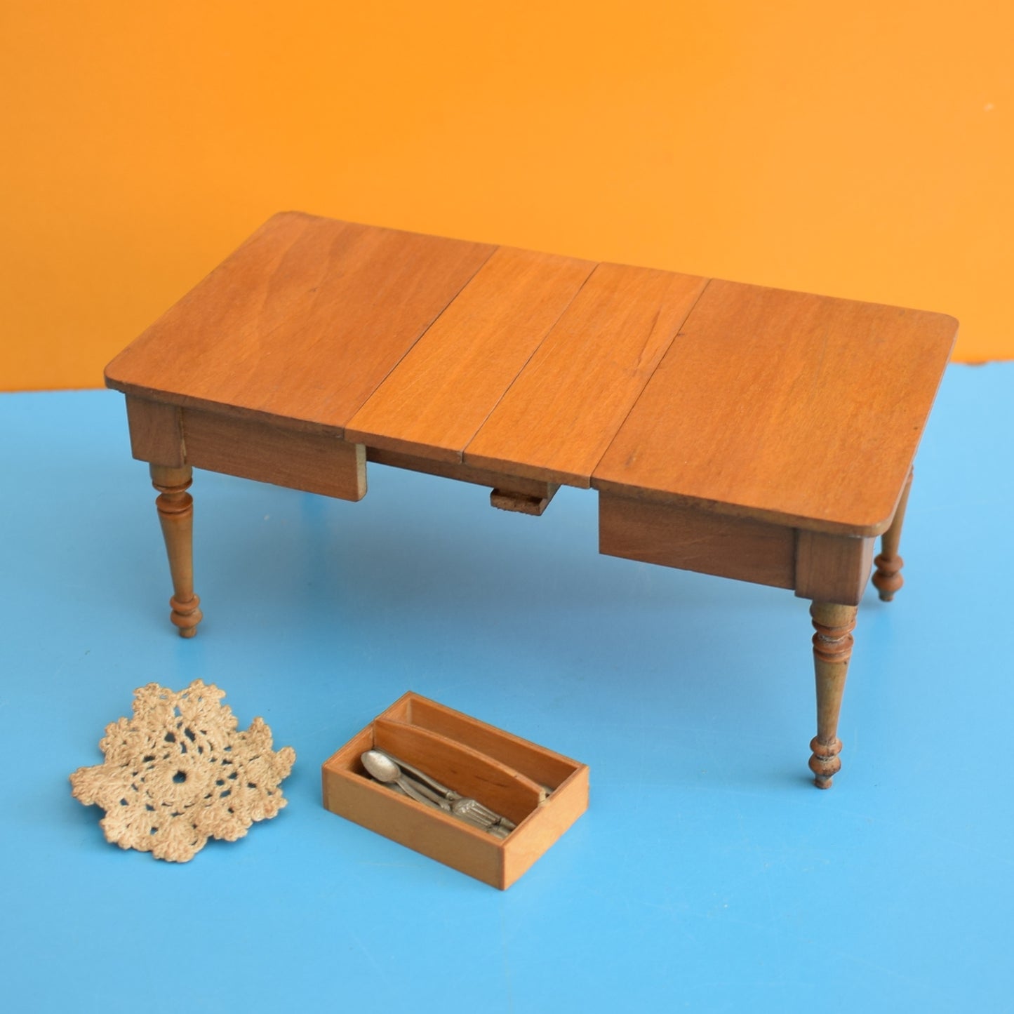 Vintage 1950s Wooden Dolls House Furniture Set . Pineapple Retro