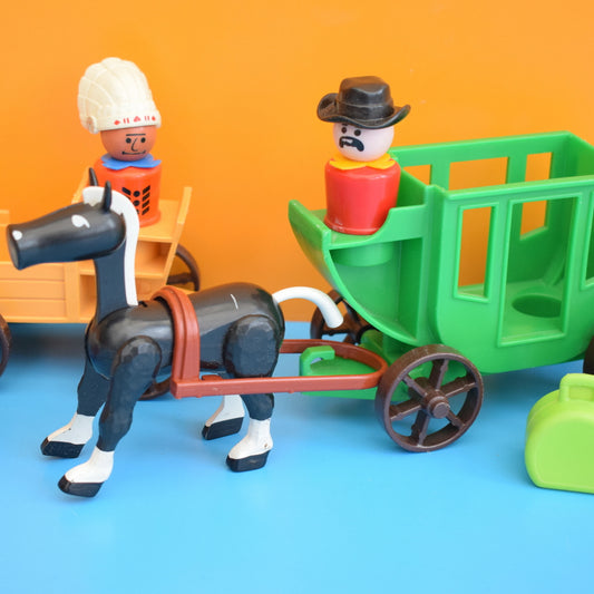 Vintage 1980s Fisher Price Cowboy & Indians Set
