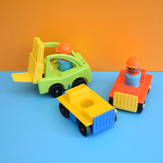 Vintage 1980s Fisher Price Workmen & Forklift