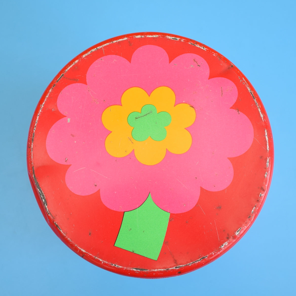 Vintage 1970s Laurids Lonborg Flower Power Tin - Pink
